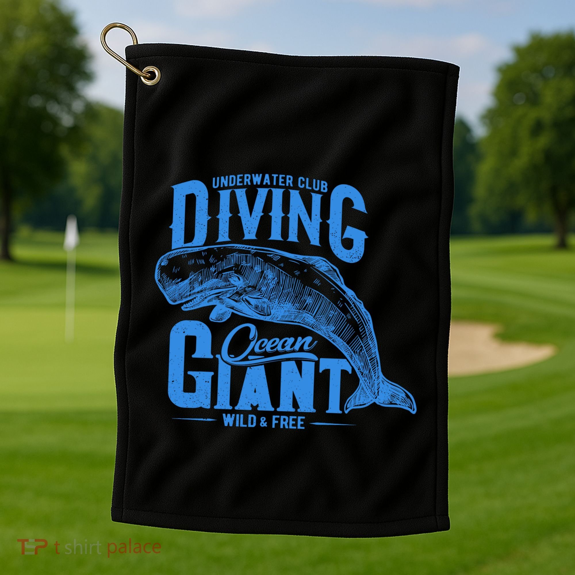 Underwater Club Diving Ocean Giant Wild And Free Golf Towel