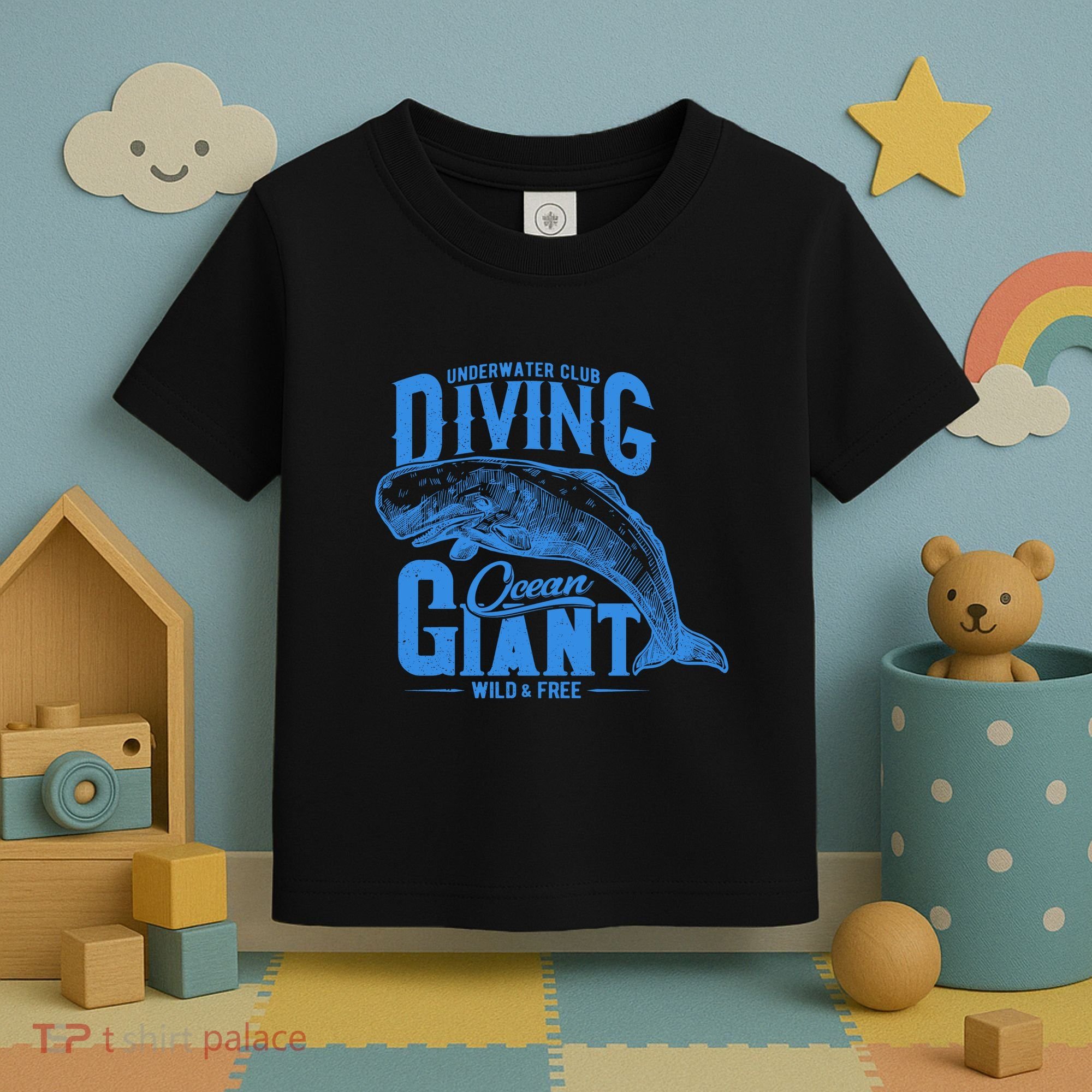 Underwater Club Diving Ocean Giant Wild And Free Toddler T-Shirt
