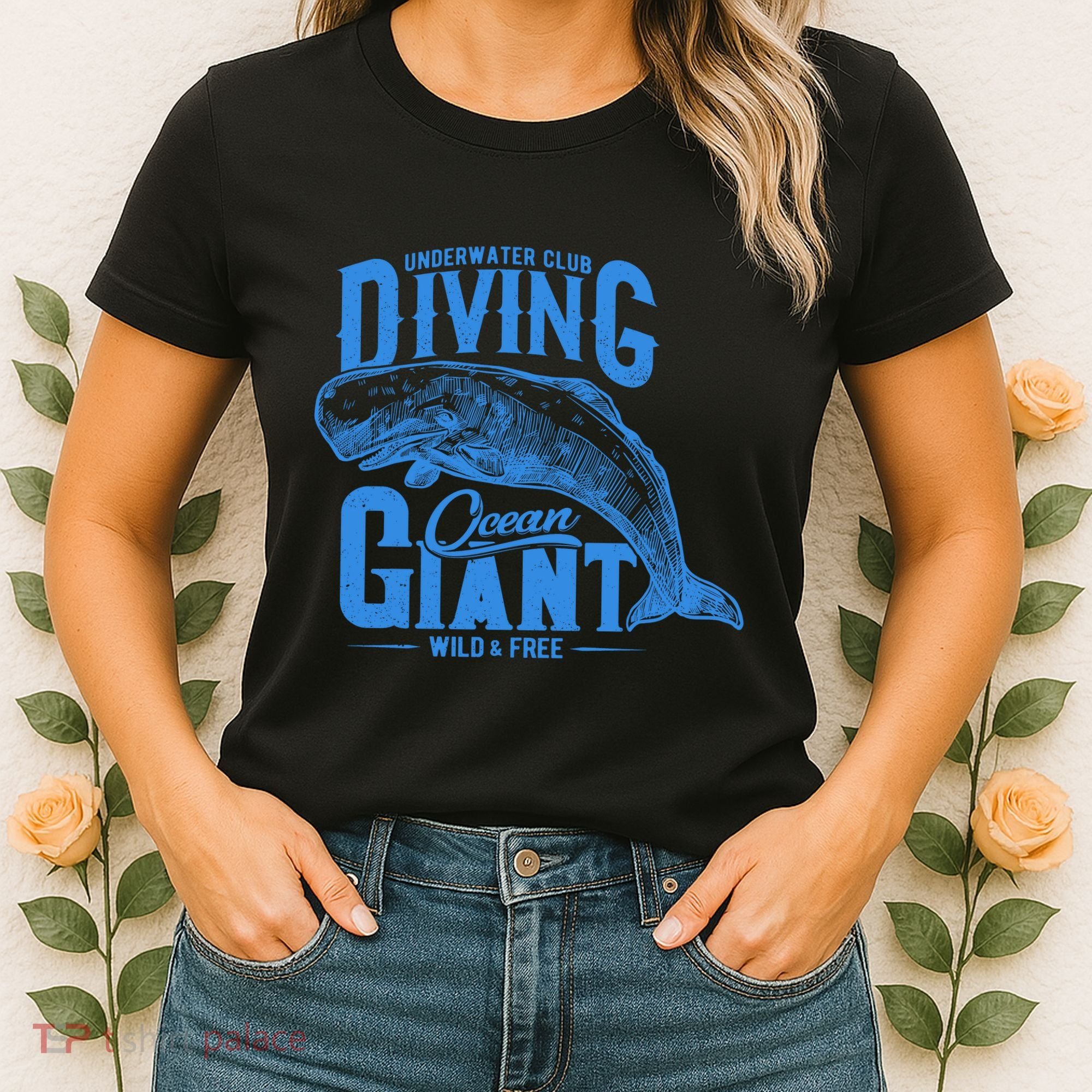 Underwater Club Diving Ocean Giant Wild And Free Women's T-Shirt