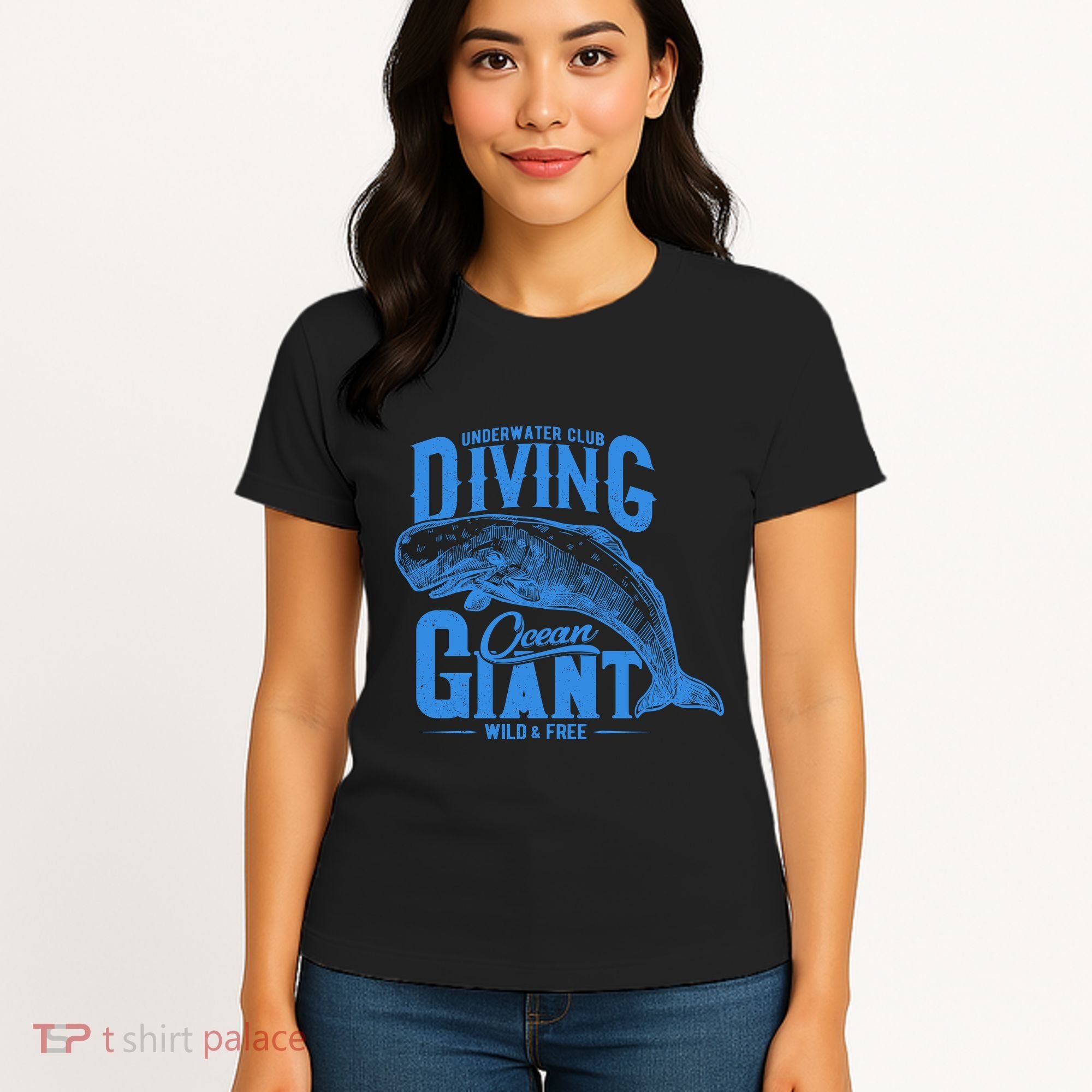 Underwater Club Diving Ocean Giant Wild And Free Women's T-Shirt