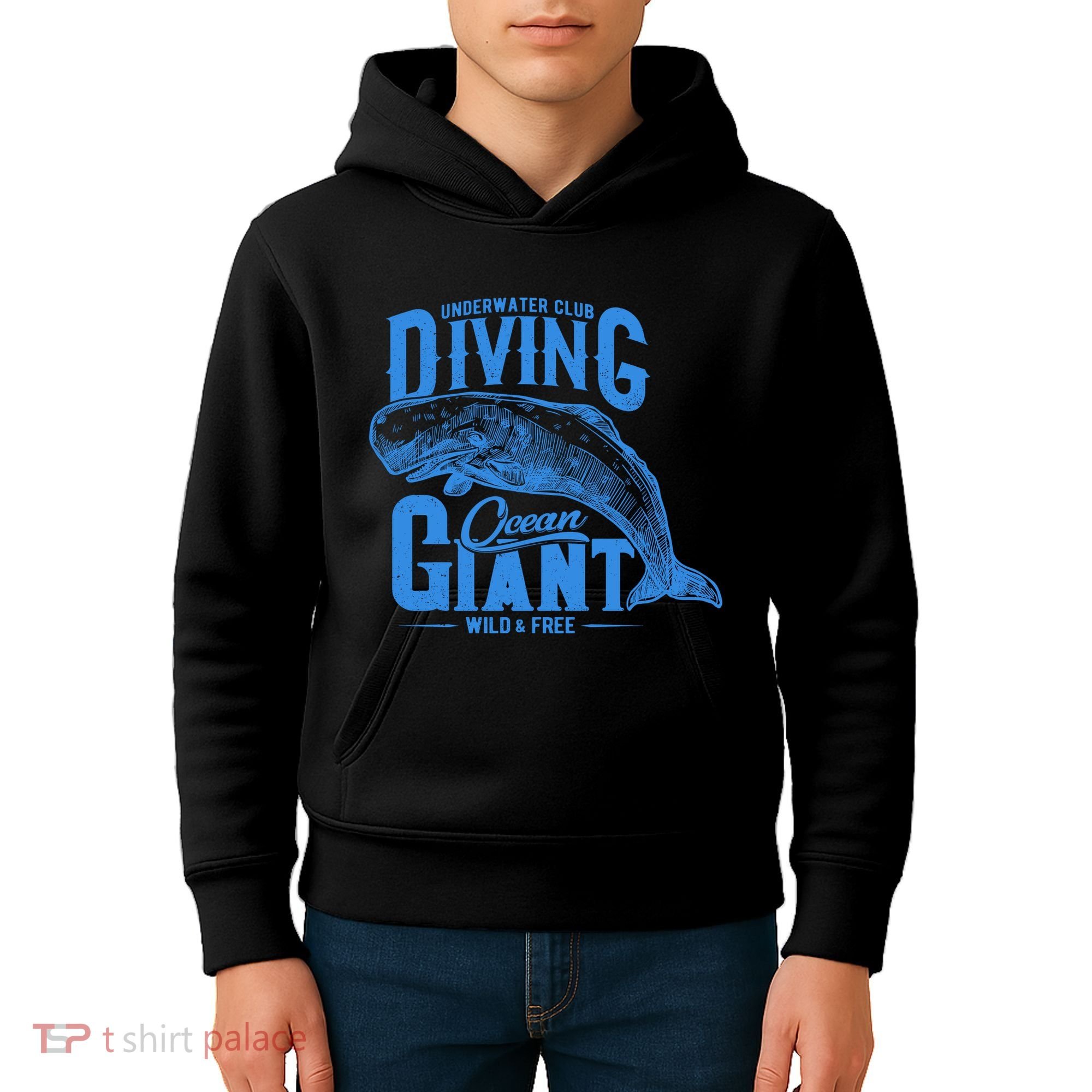 Underwater Club Diving Ocean Giant Wild And Free Kids Hoodie