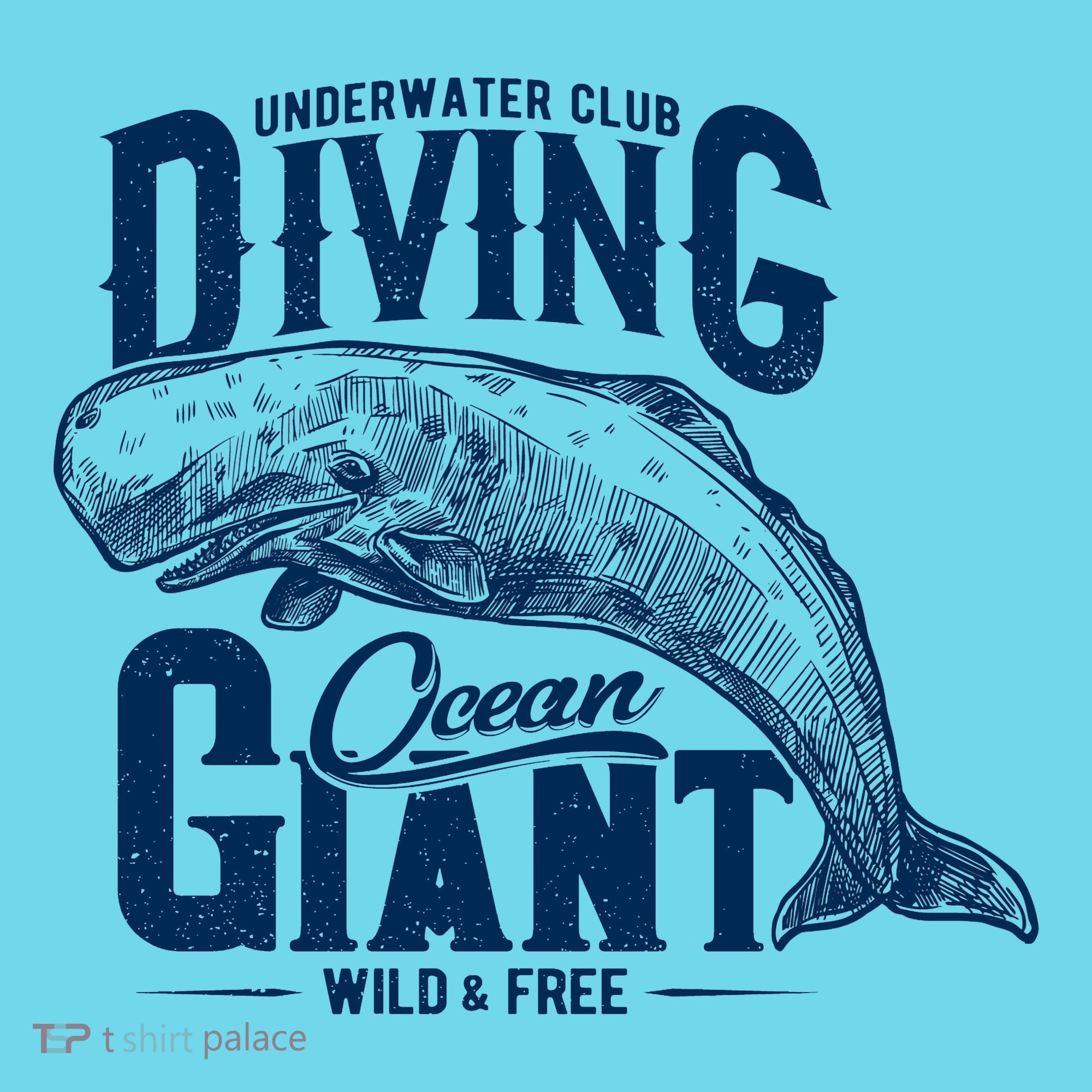 Underwater Club Diving Ocean Giant Wild And Free Kids T-Shirt