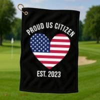 US Citizenship Decoration American New USA Citizen Golf Towel thumb 1
