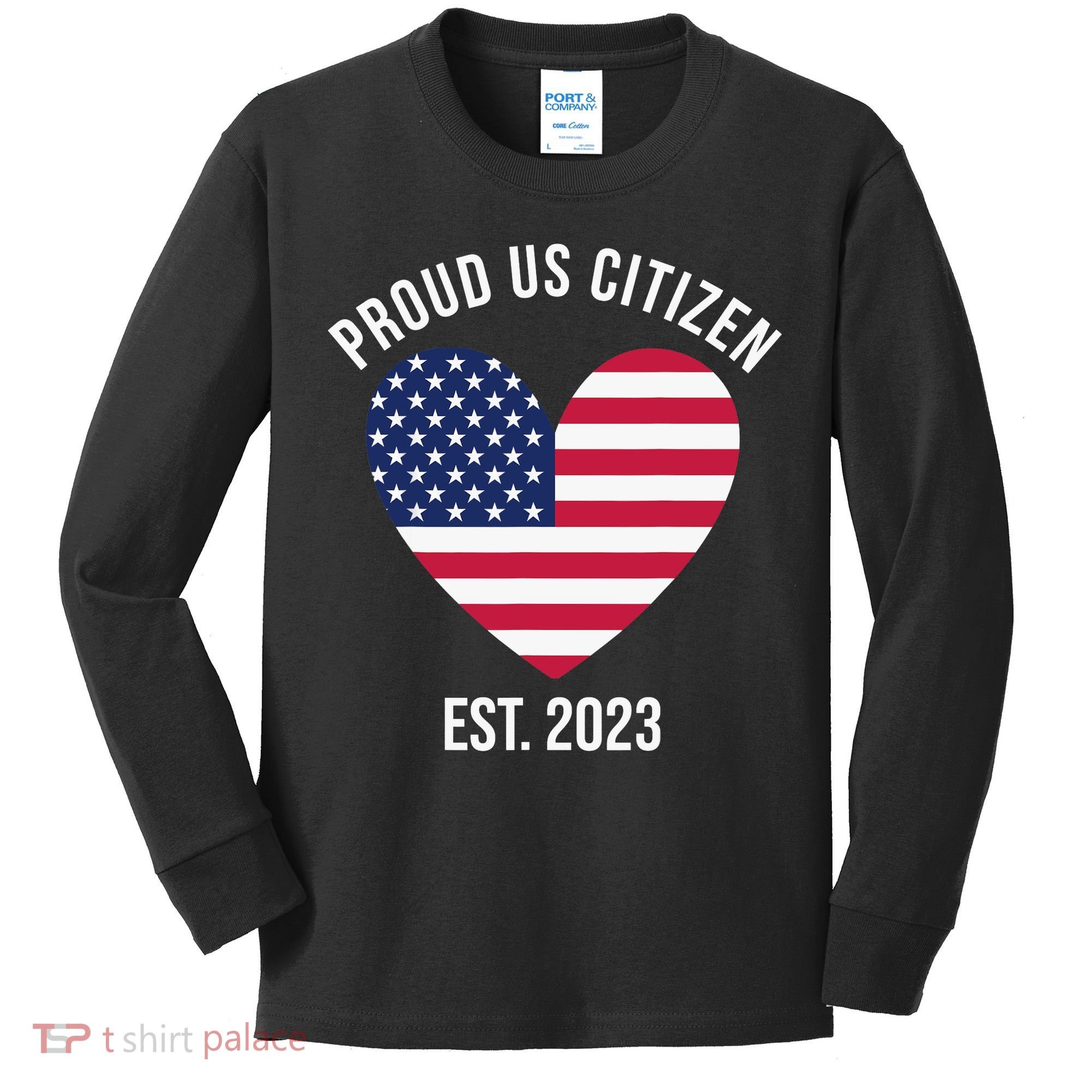 US Citizenship Decoration American New USA Citizen Kids Long Sleeve Shirt