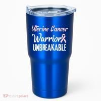 Uterine Cancer Disease Awareness Warrior Cool Gift Tumbler thumb 0