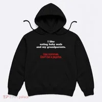 Use Commas Dont Be A Psycho Funny Grammar Police Hoodie thumb 0