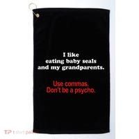 Use Commas Dont Be A Psycho Funny Grammar Police Golf Towel thumb 0