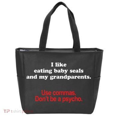 Use Commas Dont Be A Psycho Funny Grammar Police Tote Bag