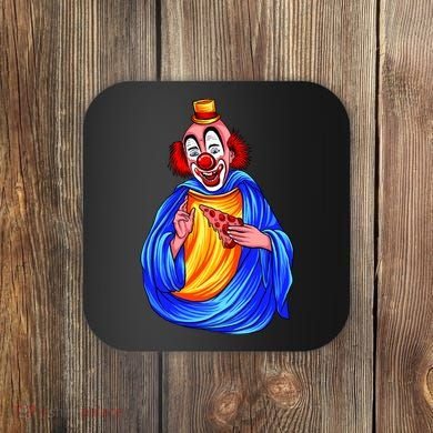 Ugly Clown Eating Pizza Coaster