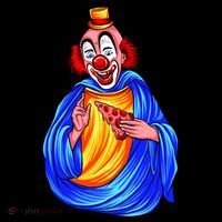 Ugly Clown Eating Pizza Coaster thumb 2