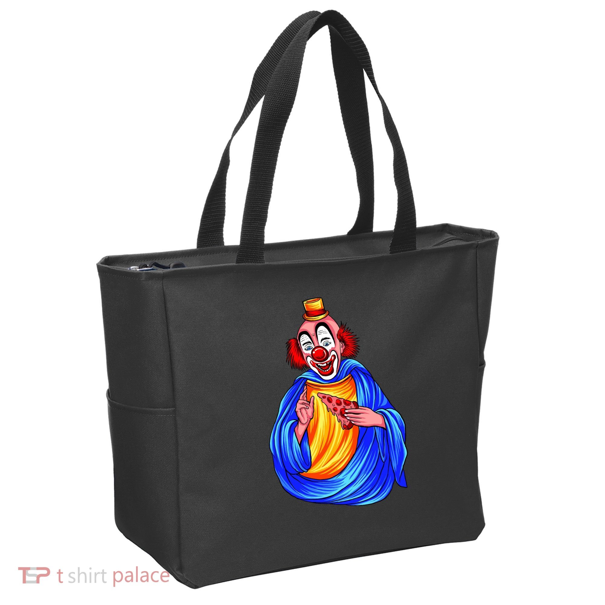 Ugly Clown Eating Pizza Tote Bag