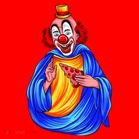 Ugly Clown Eating Pizza Santa Hat thumb 1