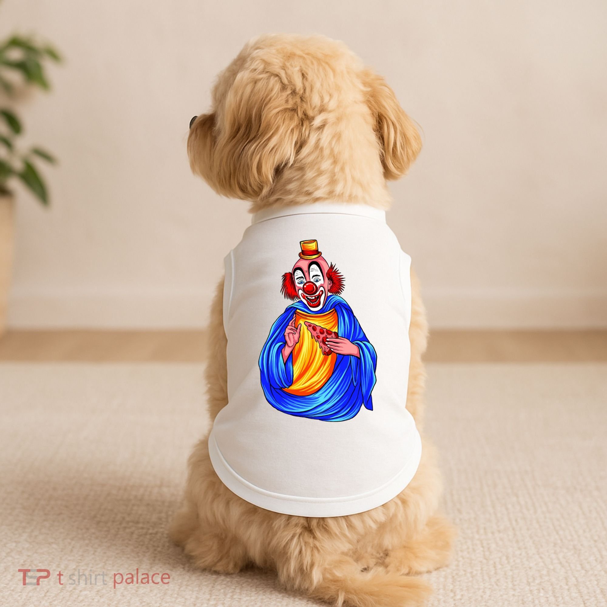 Ugly Clown Eating Pizza Doggie Tank