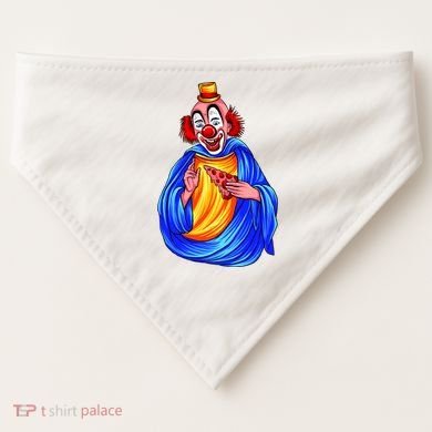 Ugly Clown Eating Pizza USA-Made Doggie Bandana