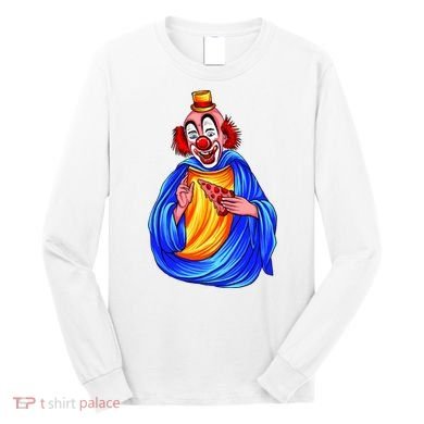 Ugly Clown Eating Pizza Long Sleeve Shirt