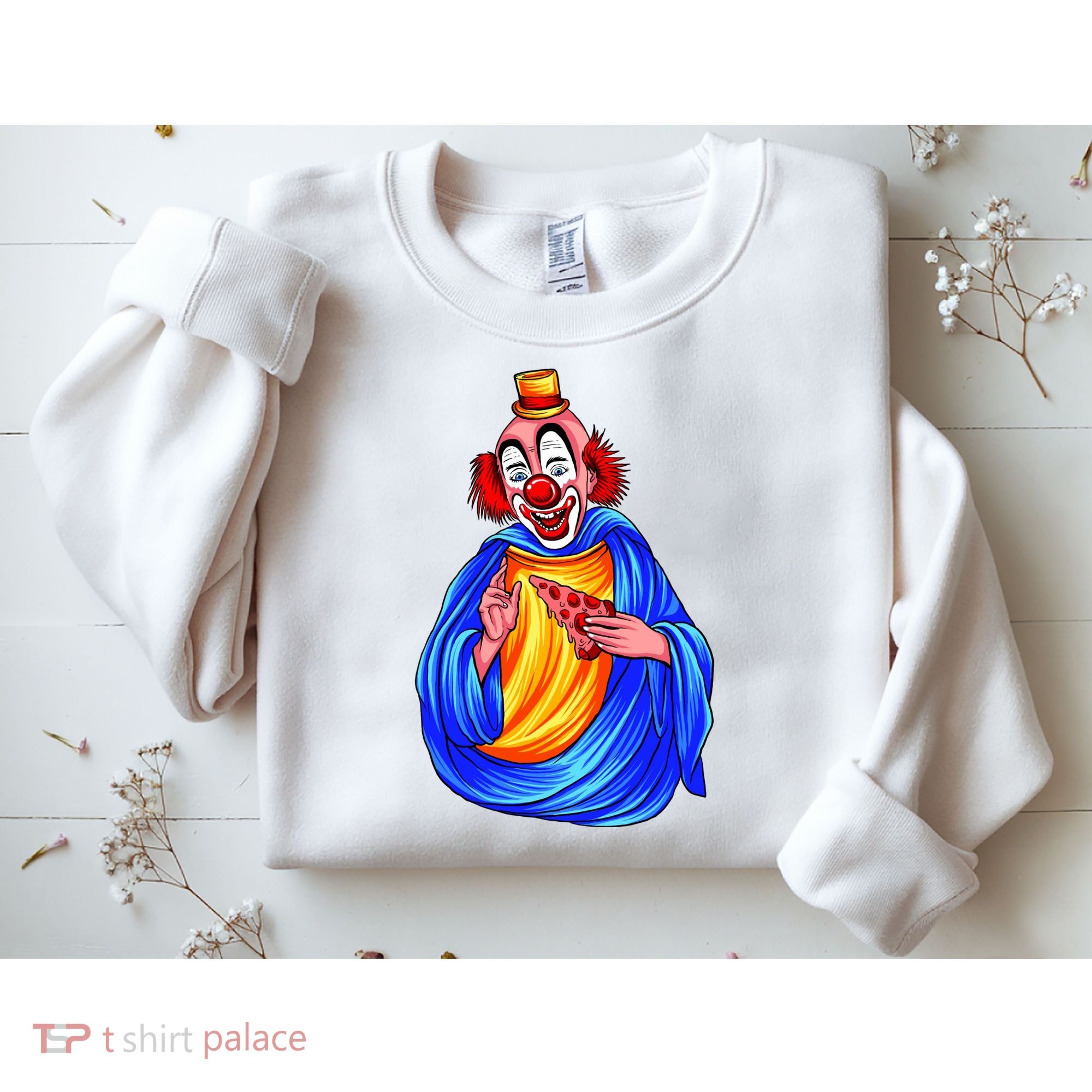 Ugly Clown Eating Pizza Sweatshirt