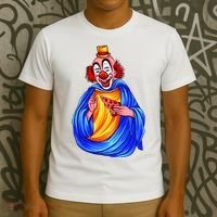 Ugly Clown Eating Pizza T-Shirt thumb 3