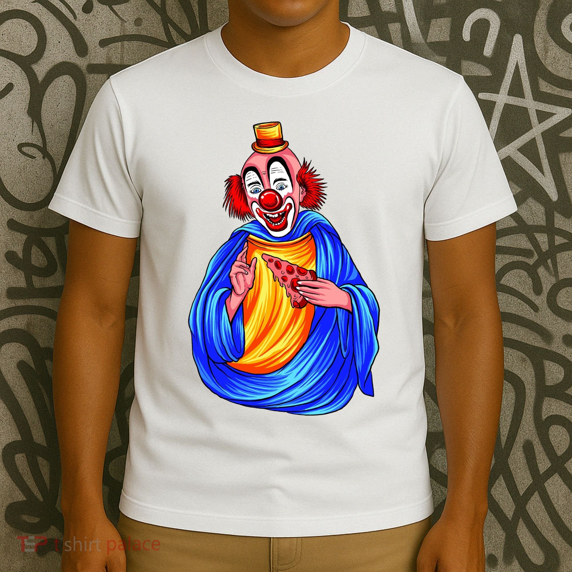 Ugly Clown Eating Pizza T-Shirt