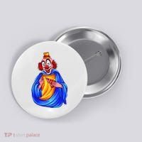Ugly Clown Eating Pizza Button thumb 0