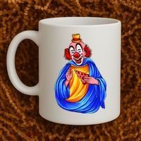 Ugly Clown Eating Pizza Coffee Mug thumb 2