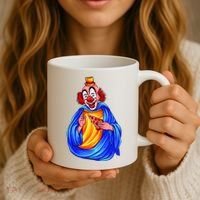 Ugly Clown Eating Pizza Coffee Mug thumb 3