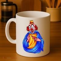 Ugly Clown Eating Pizza Coffee Mug thumb 4