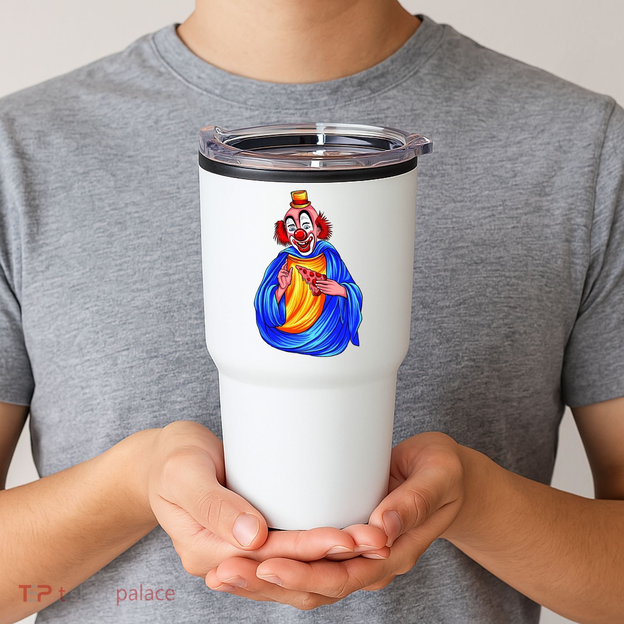 Ugly Clown Eating Pizza Tumbler