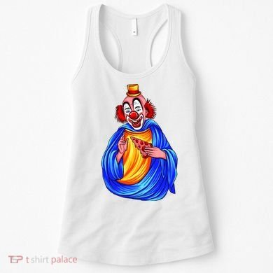 Ugly Clown Eating Pizza Women's Tank Top