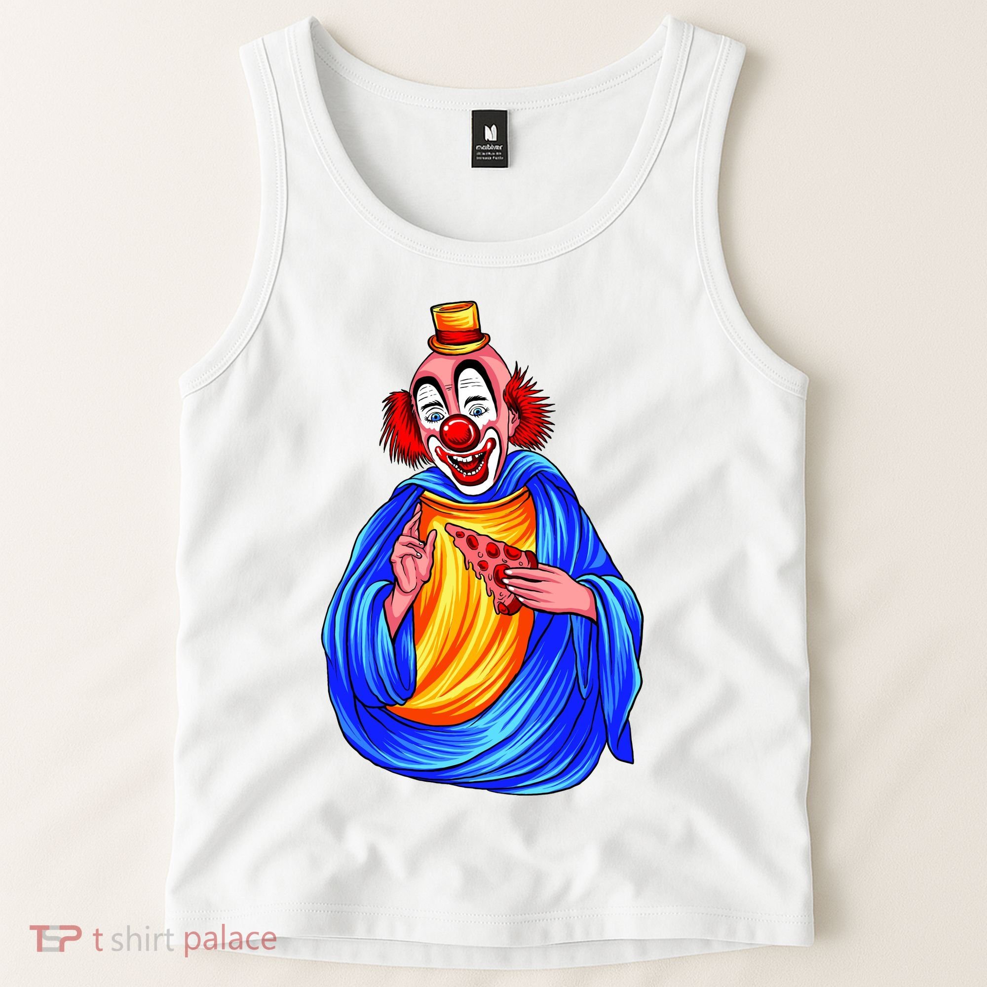 Ugly Clown Eating Pizza Tank Top