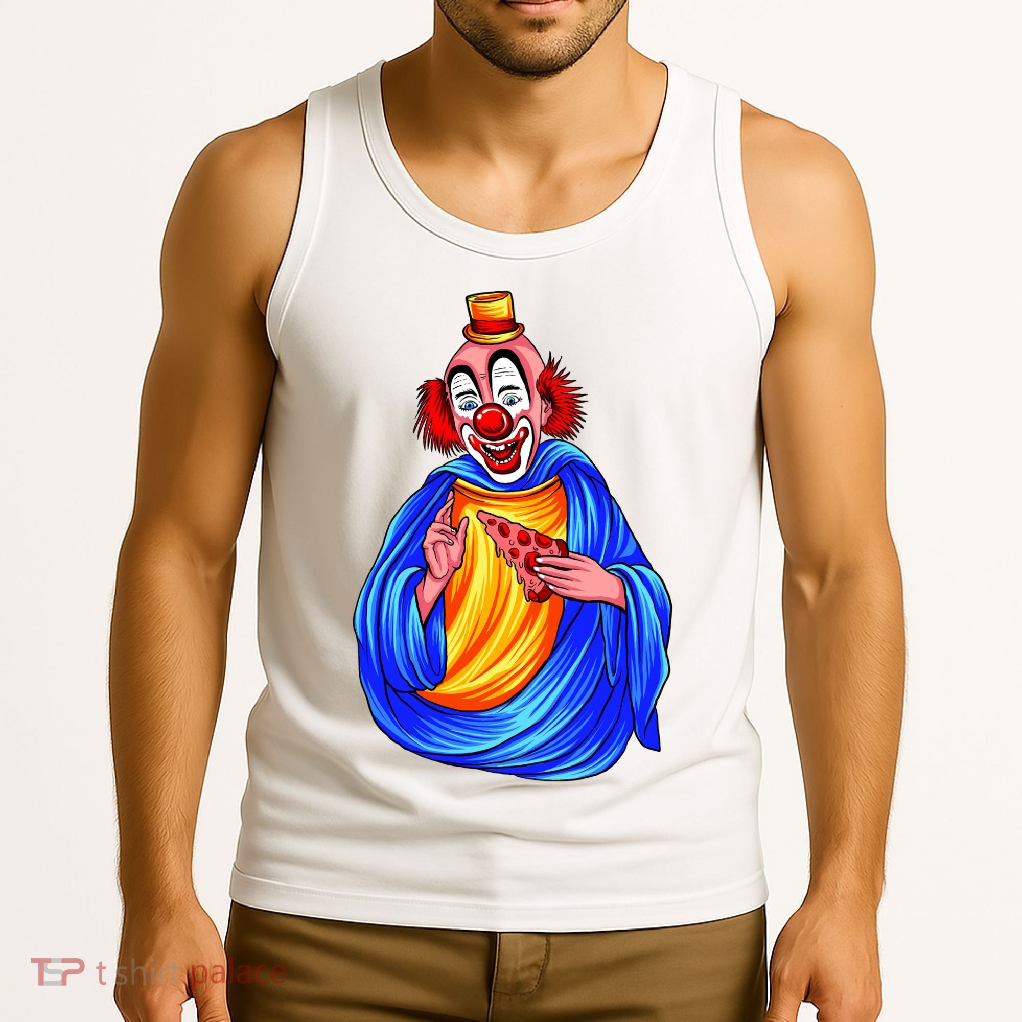 Ugly Clown Eating Pizza Tank Top