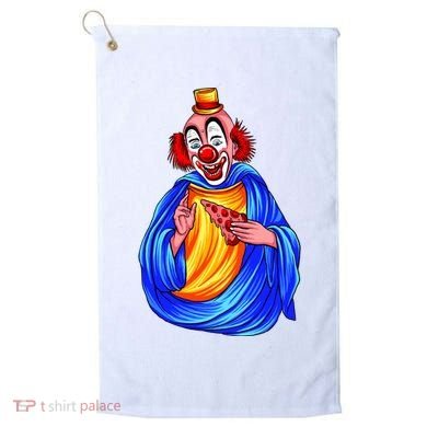 Ugly Clown Eating Pizza Golf Towel