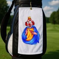 Ugly Clown Eating Pizza Golf Towel thumb 2