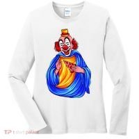 Ugly Clown Eating Pizza Women's Long Sleeve Shirt thumb 0