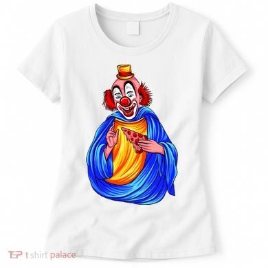 Ugly Clown Eating Pizza Women's T-Shirt