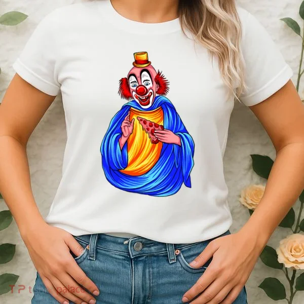 Ugly Clown Eating Pizza Women's T-Shirt