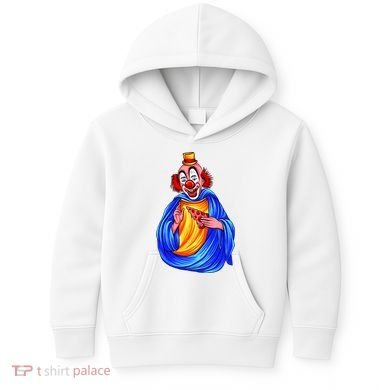 Ugly Clown Eating Pizza Kids Hoodie