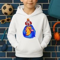 Ugly Clown Eating Pizza Kids Hoodie thumb 2