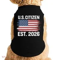 U.S. CITIZEN EST 2026 American Flag Doggie Tank thumb 0