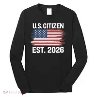 U.S. CITIZEN EST 2026 American Flag Long Sleeve Shirt thumb 0