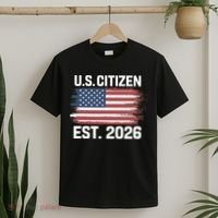 U.S. CITIZEN EST 2026 American Flag T-Shirt thumb 2