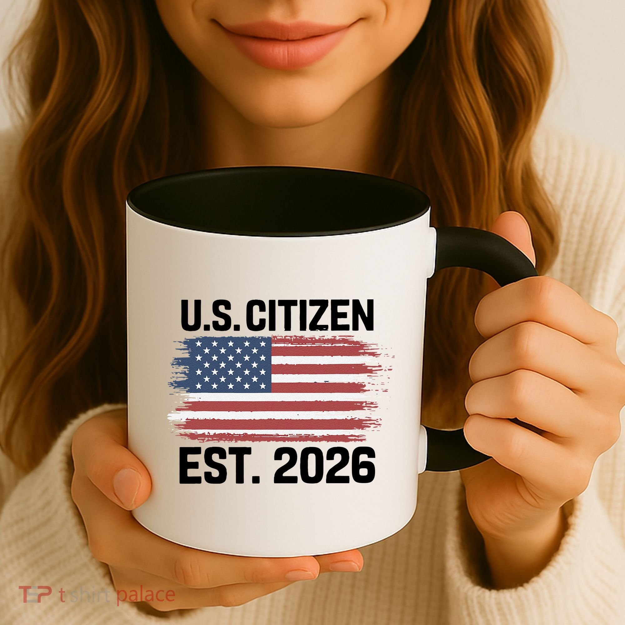 U.S. CITIZEN EST 2026 American Flag Coffee Mug