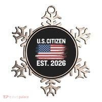 U.S. CITIZEN EST 2026 American Flag Ornament thumb 0