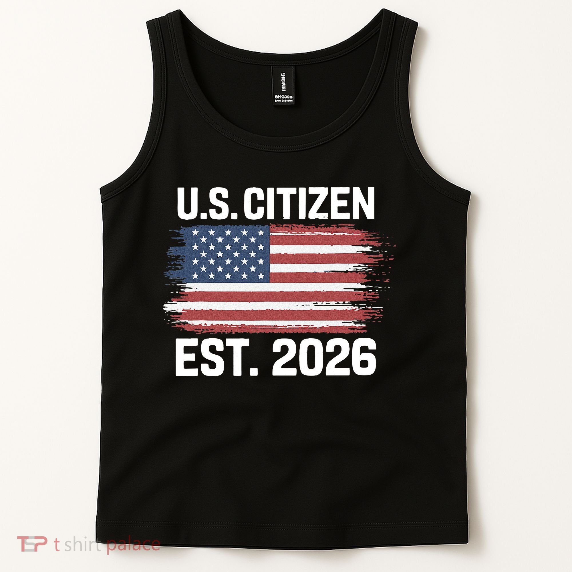 U.S. CITIZEN EST 2026 American Flag Tank Top