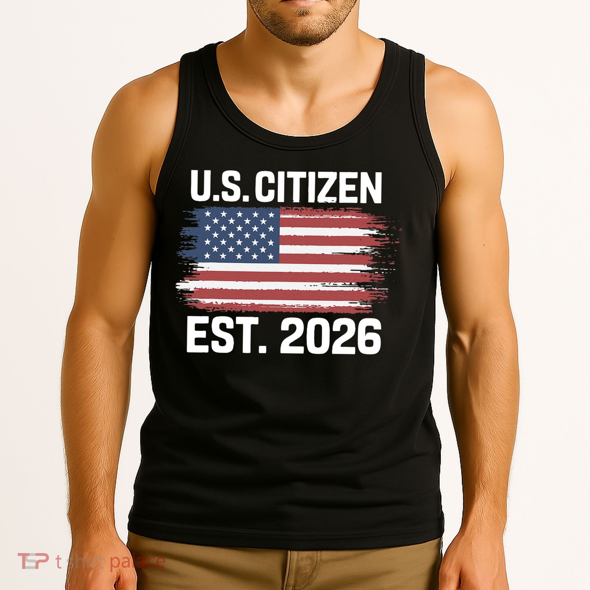 U.S. CITIZEN EST 2026 American Flag Tank Top