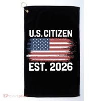 U.S. CITIZEN EST 2026 American Flag Golf Towel thumb 0