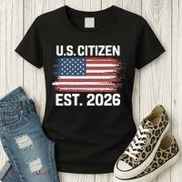 U.S. CITIZEN EST 2026 American Flag Women's T-Shirt thumb 3