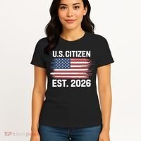 U.S. CITIZEN EST 2026 American Flag Women's T-Shirt thumb 4