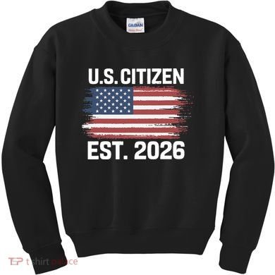 U.S. CITIZEN EST 2026 American Flag Kids Sweatshirt