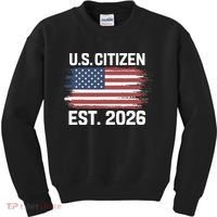 U.S. CITIZEN EST 2026 American Flag Kids Sweatshirt thumb 0