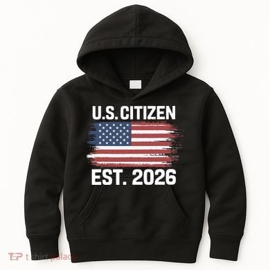 U.S. CITIZEN EST 2026 American Flag Kids Hoodie